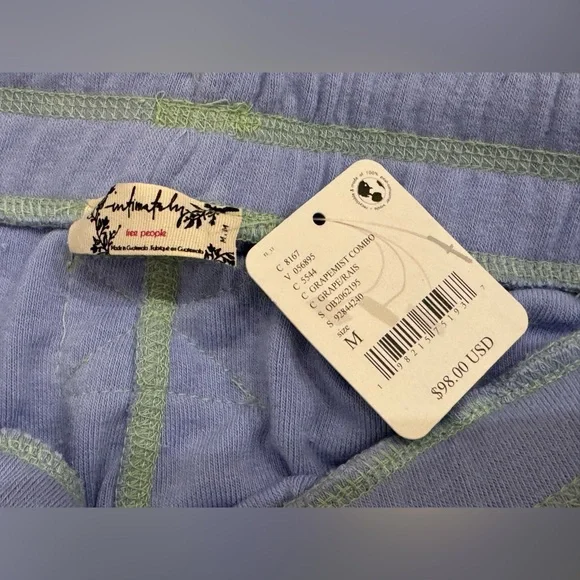 NEW Free People M Terry Sweatpants  Joggers Blue Grape Mist NWT - Picture 4 of 8